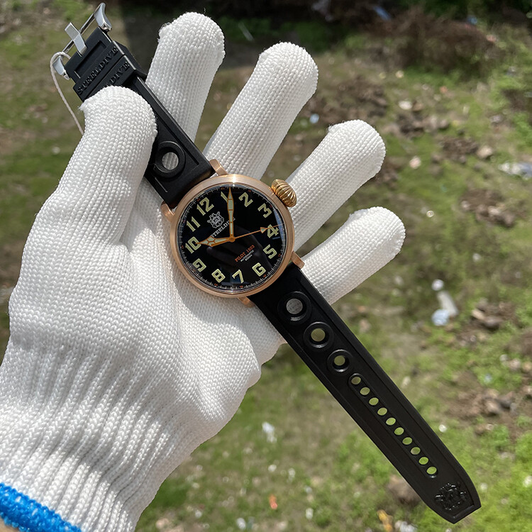 Pre-owned Steeldive 1903 Bronze Diver Watches Super Luminous Unique Crown 200m Pilot Watch