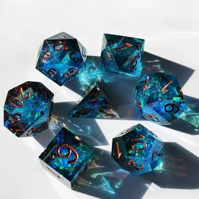 Sharp Edges DND Dice New Design Polyhedral Resin sharp dice set for table games