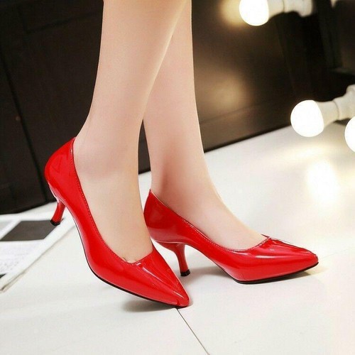 Women's Casual Pointed Toe Pull On Solid Color Dress Mid