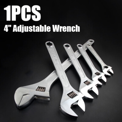 1PCS 4'' Adjustable Wrench 1/2'' Capacity Alloy steel knurl adjusts easily