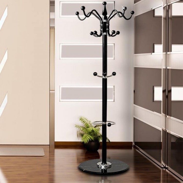 Metal Coat Stand Rack Clothes Hanging Hat Hallway Storage Free Standing