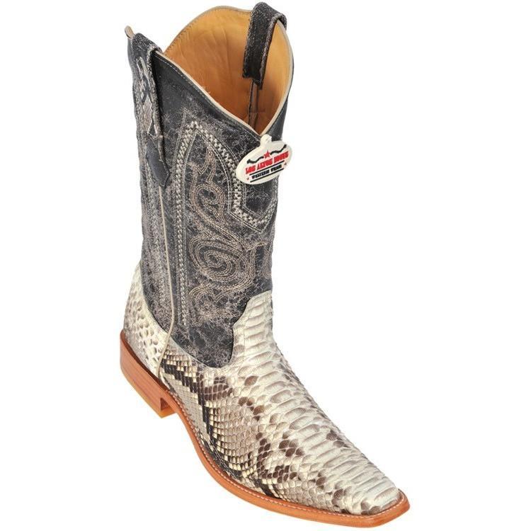Pre-owned Los Altos Boots Los Altos Natural Genuine Python Snake Versage Square Toe Western Boot Ee In Beige