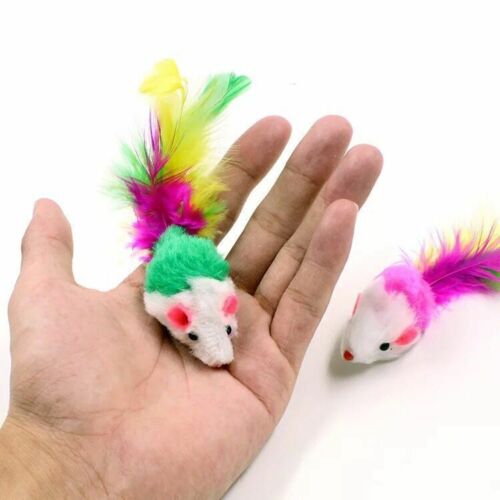 10 PCS Fur Mice Cat Toys, Soft and Durable for Play , Catnip Mice for kittens