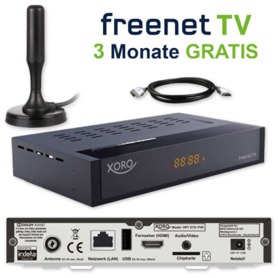 DVB-T2 Receiver Xoro 8729 Freenet TV digital Full HD mit 3 Monate freenet TV