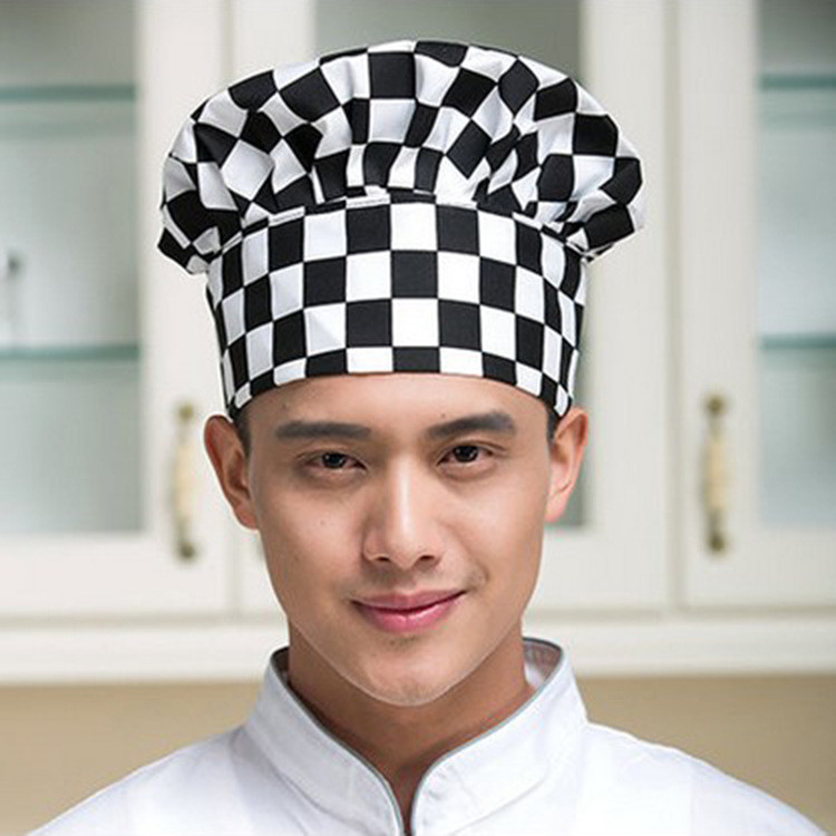 Unisex Kitchen Chef Hat Adjustable Elastic Baker Cap Cook Catering