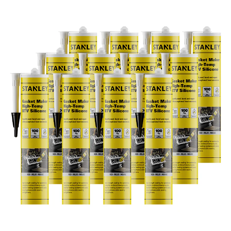 Stanley High-Temp RTV Silicone Gasket Maker Black ( 12x10.1 fl.oz)  12 Pack