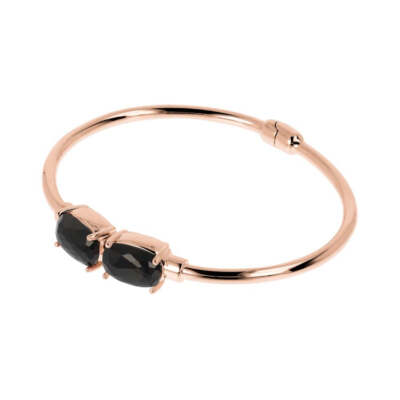 BRONZALLURE BRONZALLURE VARIEGATA BLACK ONYX BANGLE