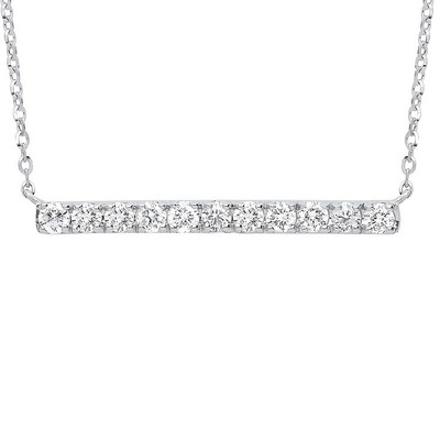 MARKENLOS 9CT WEISS GOLD 0.33CT DIAMANT STANGEN HALSKETTE