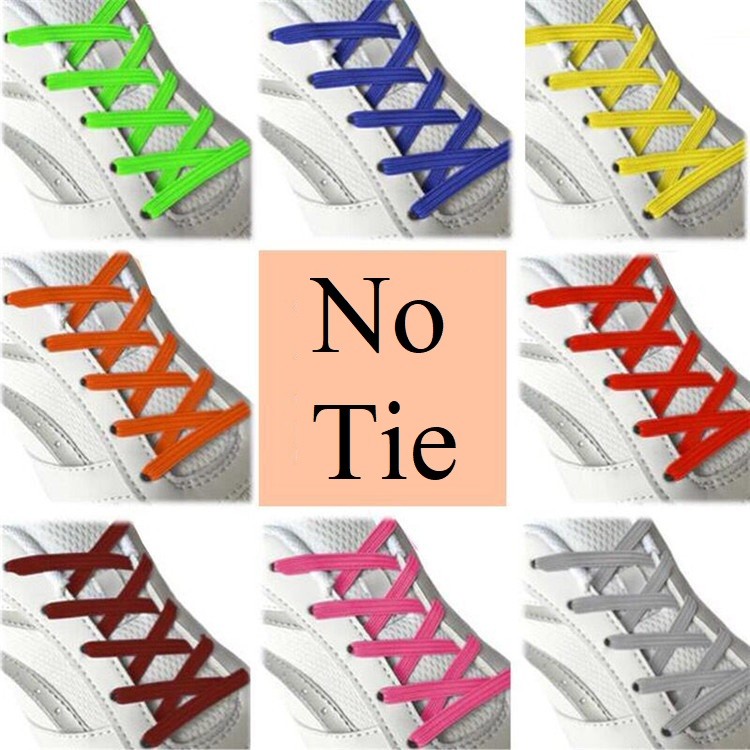 No Tie Elastic Flat Shoe Laces strings for Running Jogging Sneakers Kids Adults
