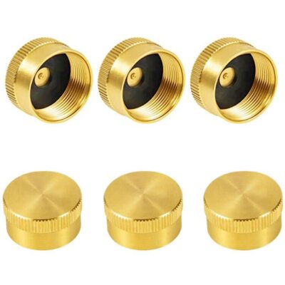 6pcs Refill Propane Bottle Cap Solid Brass 1lb Propane Tank Sealed Cap Univer...