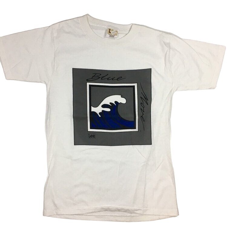 NoS New Vtg 90's Mr Lee White Graphic BLUE Move WAVE Surf