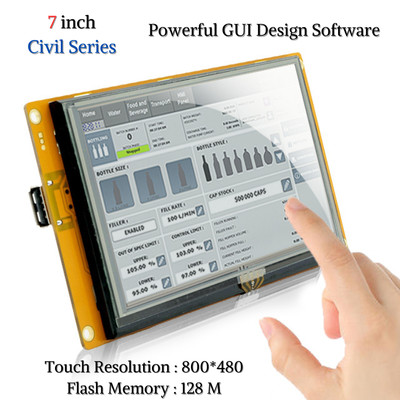 7 inch HMI TFT LCD 4-wire resistance Touch Screen Display Module & GUI Software