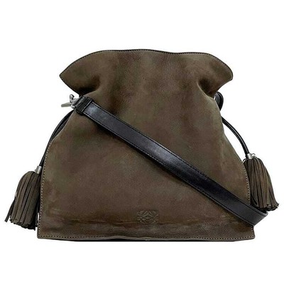 LOEWE Drawstring Shoulder Bag Flamenco 30 Brown Anagram EC 20152  2way Bag