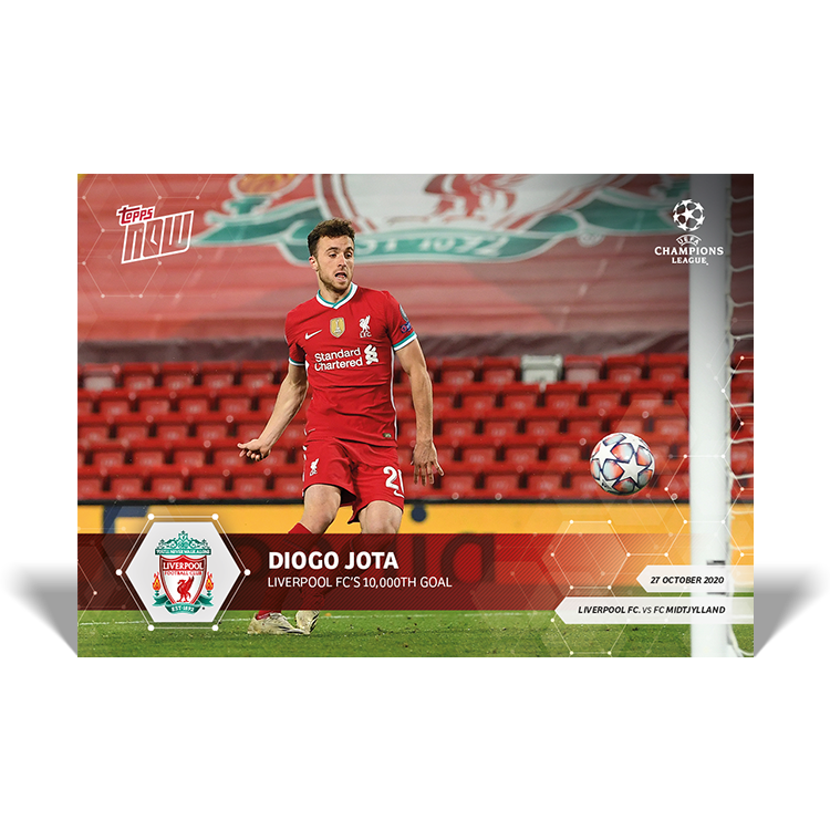 Topps Now UCL 2020-21 - Card 012 - Diogo Jota - Liverpools 10.000th Goal