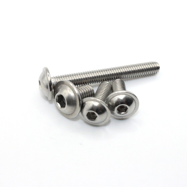 M6 FLANGED BUTTON HEAD SCREWS ALLEN SOCKET BOLTS A2 STAINLESS STEEL DIN 7380