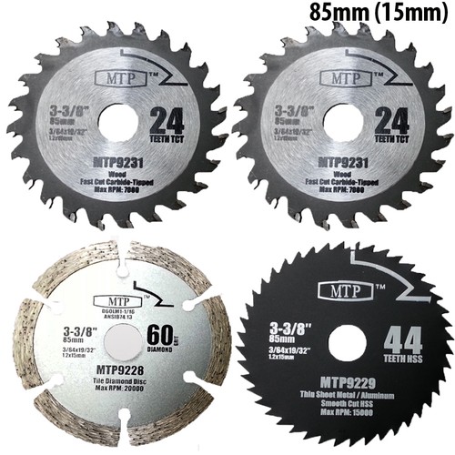 4x 85mm x 15mm Arbor Saw Blades For Rockwell Worx WorxSaw WX423 WX426