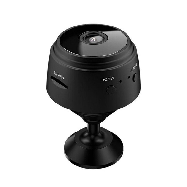 Black modern 360-degree security camera.