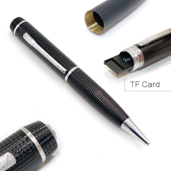 Disassembled pen with hidden TF card storage compartment.