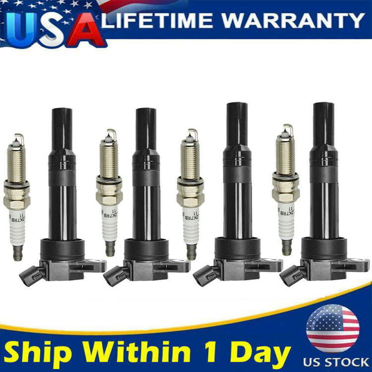 4 Ignition Coil + 4 Spark Plug for Hyundai Elantra Tucson Kia Forte Soul UF651
