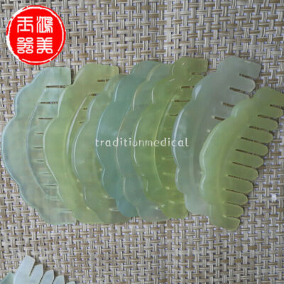 Natural Jade GUASHA Tool Anti static Massage Comb Hair Treatment Tool