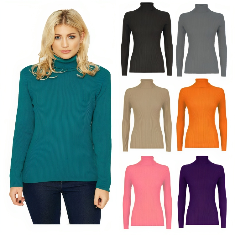 Black skinny rib polo neck hotsell
