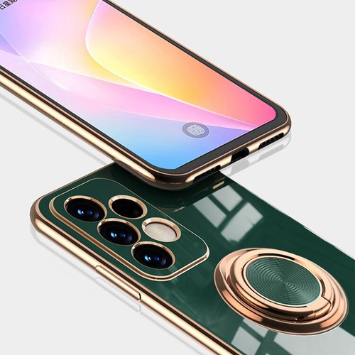 For Samsung Galaxy A32 A54 A53 A13 A14 Plating TPU Ring Stand Rubber Case Cover