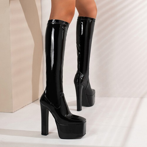 【本日削除】【即日発送】High Sole Design Heel Boots CLEL】High Sole Design Heel Boots/ハイソール デザイン ヒール