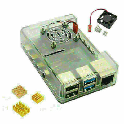 Fit For Raspberry Pi 4B Case Enclosure Box With Cooling Fan Aluminum Heat Sinks