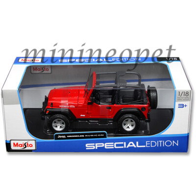 Maisto Jeep Rubicon レッド Maisto Special Edition 1:18 Scale Die Cast Red Compact SUV