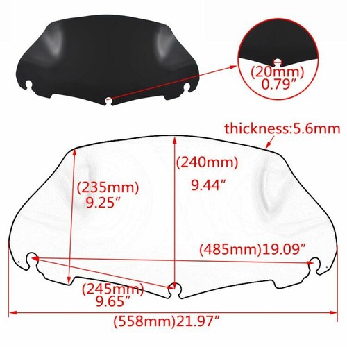 4.5" 7" 9" 10" Motor Wave Windshield Fit for Harley Touring Street Glide 2014-23