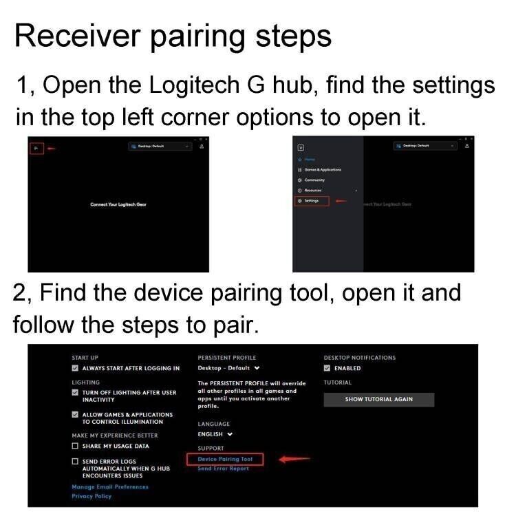 USB Dongle Mouse Receiver Adapter for Logitech G Pro X Superlight Wireless Mouse