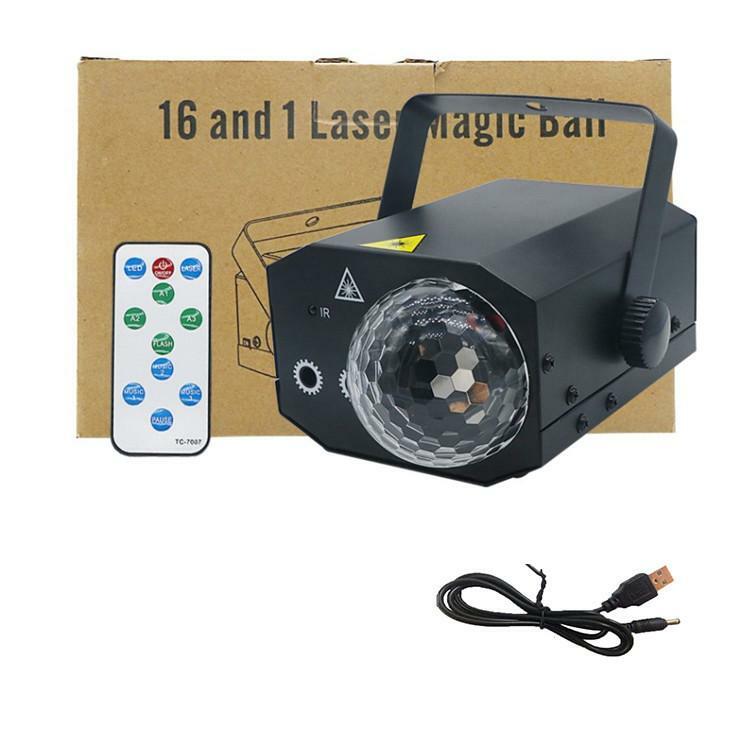USB 16in1 Laser Magic Ball KTV Bar Nightclub Stage Performance Music sus