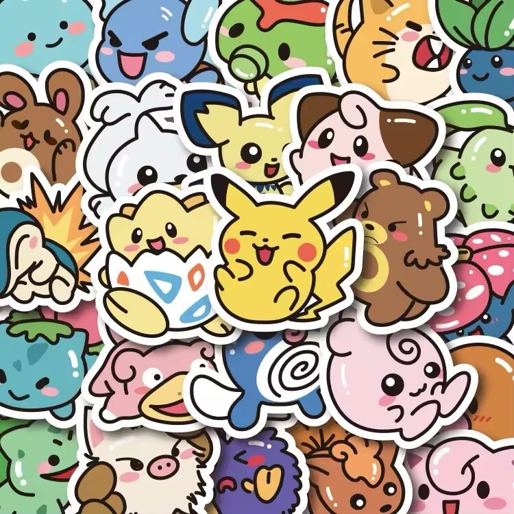 Pokemon Cute Baby Sticker Lot of 50pcs - NEW