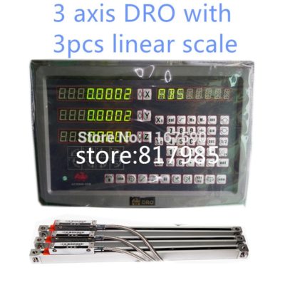 DRO 3 axis digital readout+3pcs 5um linear encoder 50-1000mm complete dro kits