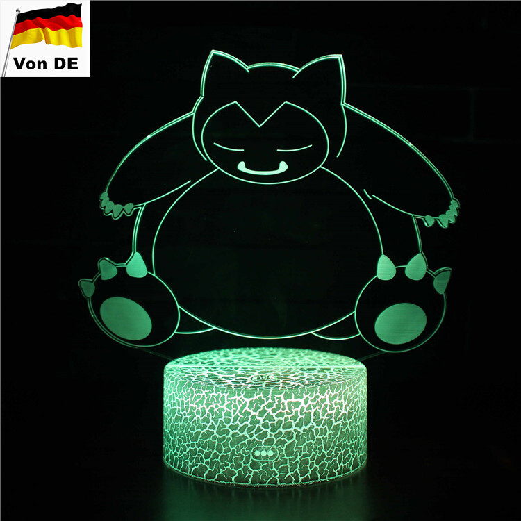 3D Snorlax Pokemon Lampe Berühren LED Nachtlicht 716 Farben Tischlampe Geschenk