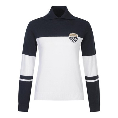 Genuine PEARLY GATES GOLF Womens Color Mix Boucle Collar Knit 