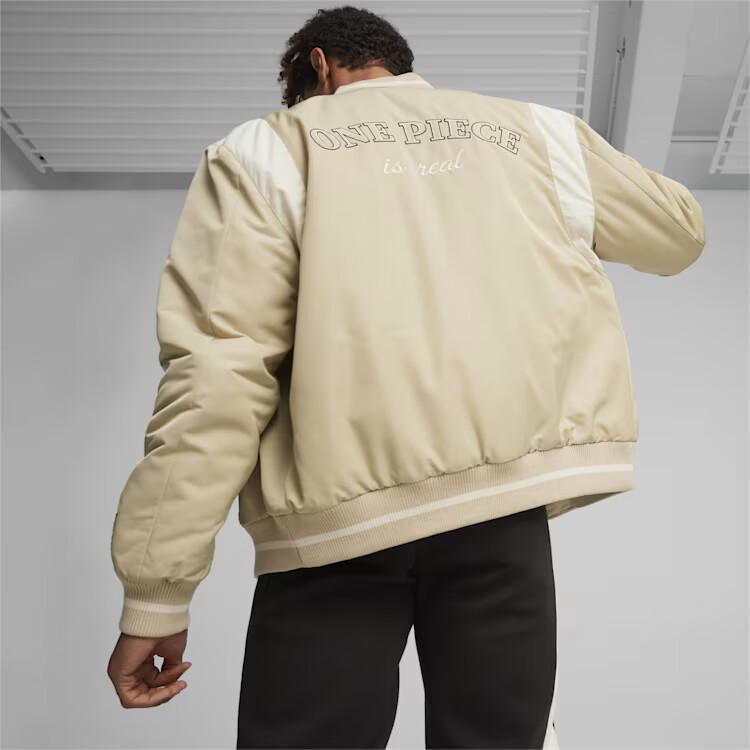 Pre-owned Puma One Piece X  Collection Unisex Varsity Jacket Beige Putty 2024 Limited Japan