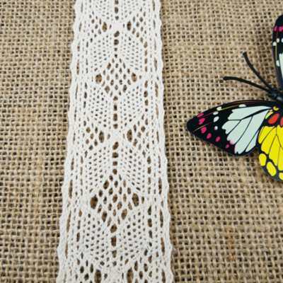 White Cotton Crochet Lace Trim Embroidery 3.9cm,1.5 inches width length choice