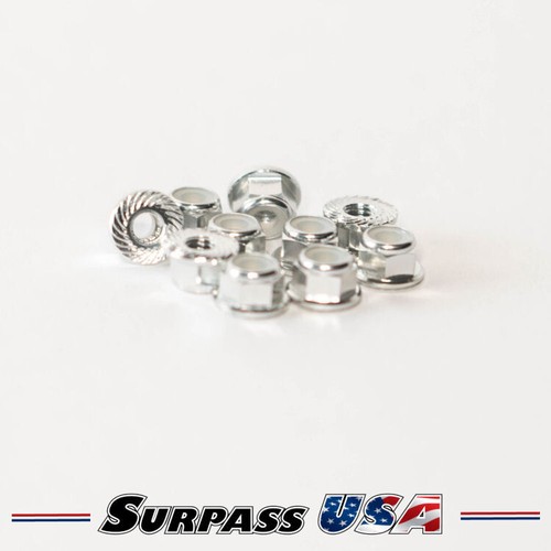 Surpass USA 4mm (M4) Serrated Flanged Aluminum Nylon Lock Nut (10pcs)