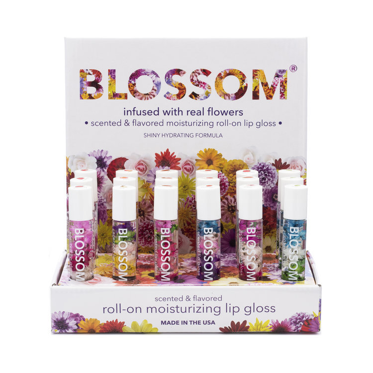 Blossom  Scented ROLL ON LIP GLOSS - Infused w/ real Flowers -  U Pick Variation