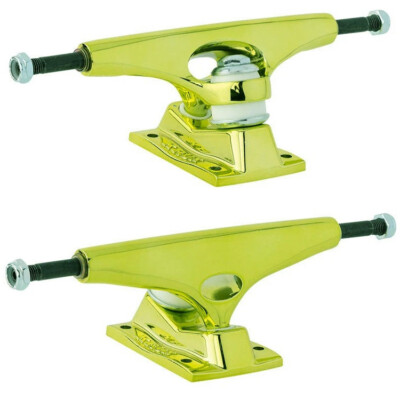 KRUX K5 MANNY SANTIAGO HOLLOW GREEN KROME CHROME 8.25 Set of 2 SKATEBOARD TRUCKS
