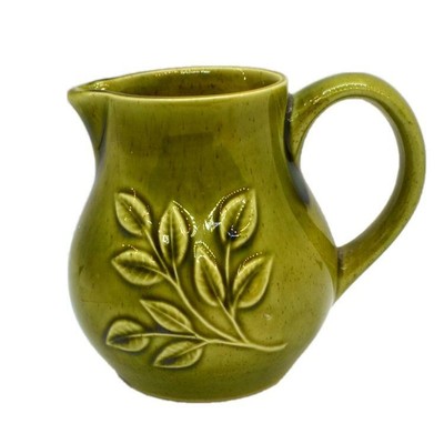 Vintage Holkham Studio Pottery Green Milk Jug