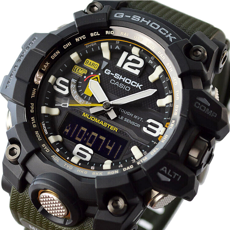 Pre-owned Casio G-shock Mudmaster Gwg-1000-1a3jf Radio Solar Analog Digital Watch 56.1mm