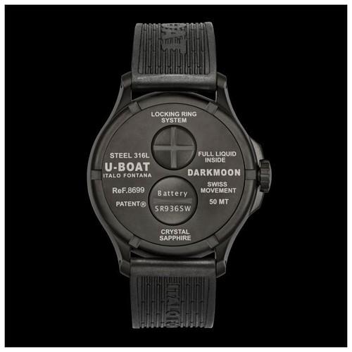 Pre-owned U-boat Men's Darkmoon 44.8mm Quartz Watch Ub-8699-b