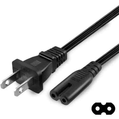 6ft 2-Prong Figure-8 Power Cord PS1 PS2 PS3 PS4 PS5 PSVita XBOX XBOX SERIES X/S
