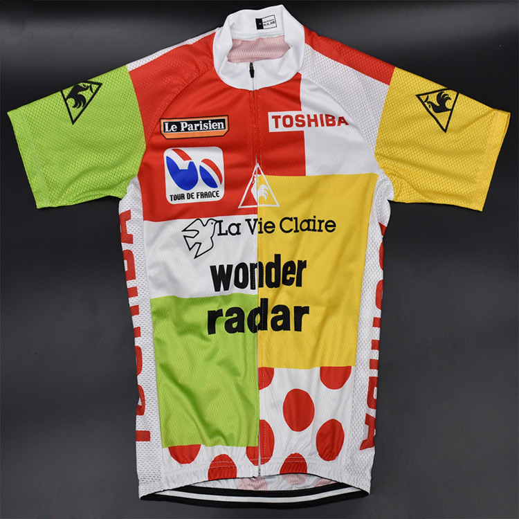 Pink Gazzetta La Vie Claire Radar Retro Cycling Bike Jersey Shirt Tricot Maillot Jerseys