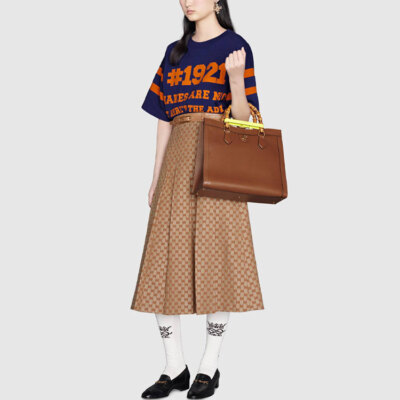 Pre-owned Gucci 1921 /l'aveugle Par Amour' T-shirt 'inchiostro/crop' In Blue/inchiostro/crop