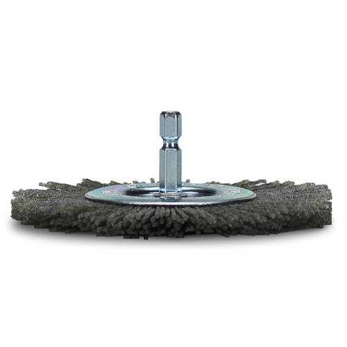BHA 4" Nylon Wire Wheel with 1/4" Hex Shank for Drill or Die Grinder