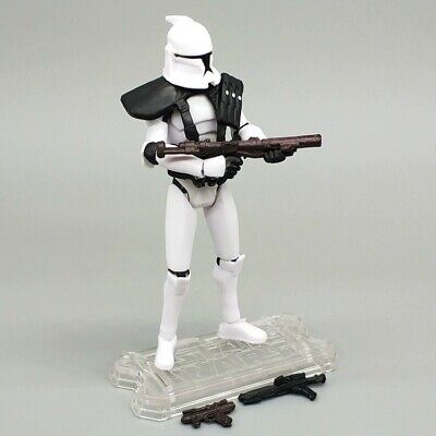3.75''Star Wars Series White Clone Trooper Black Shoulder Attack Action Figure