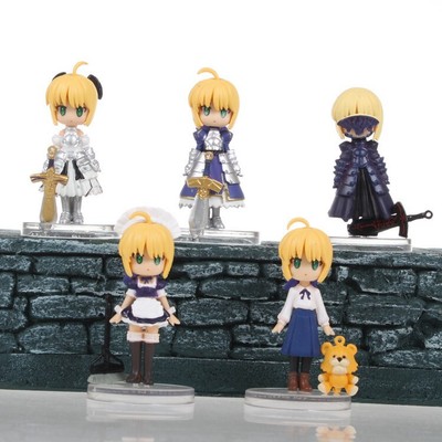 Anime 5PC Fate/Stay Nigh Seba PVC Figure New No Box 5.5CM